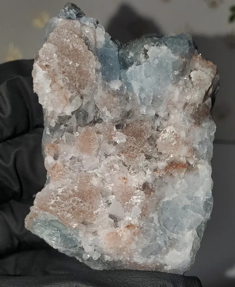 Natural Sugar Blue Fluorite Crystal Specimen 146g Emx8