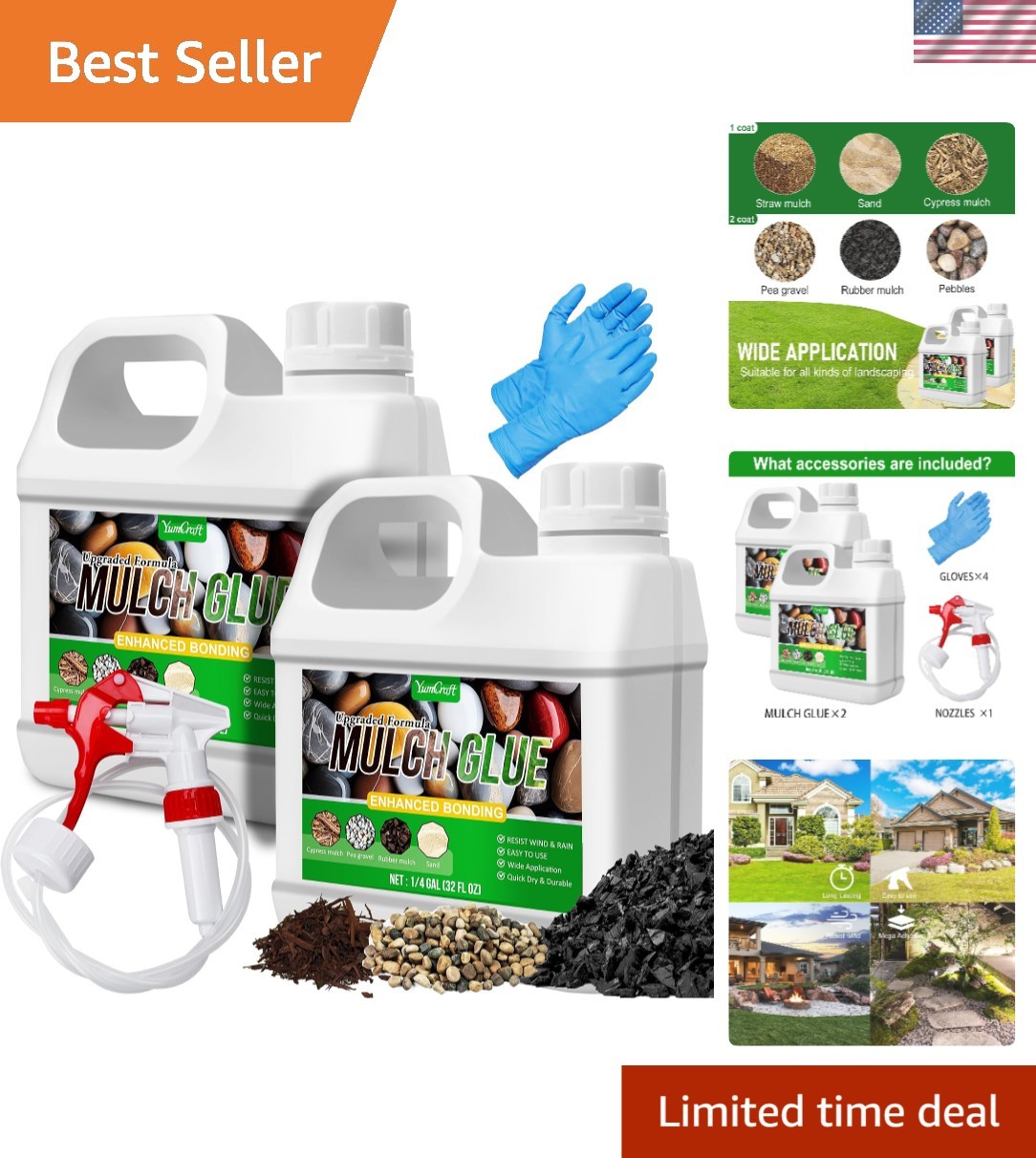 Durable 64oz Mulch Glue – Long-Lasting Bonding Solution for Landscaping Projects