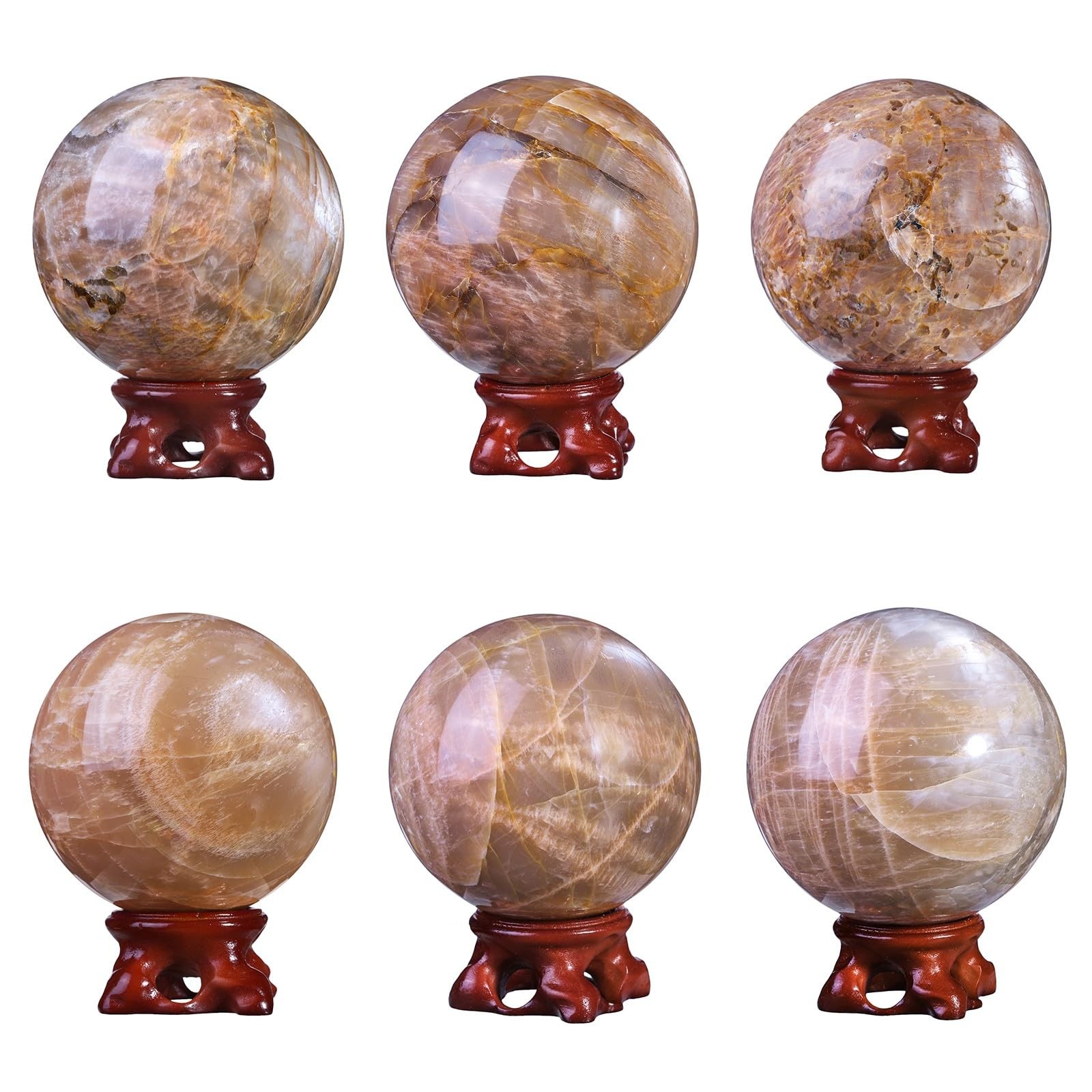 Sportmusies Natural Orange Moonstone Ball with 2.79 – 3.15 inches,