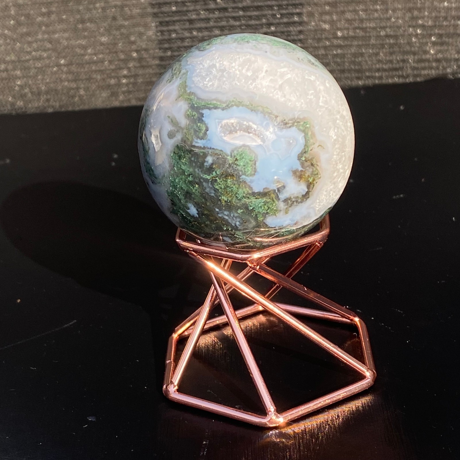 205G Natural Aquatic Plants Agate Crystal Sphere water grass Moss agate Ball
