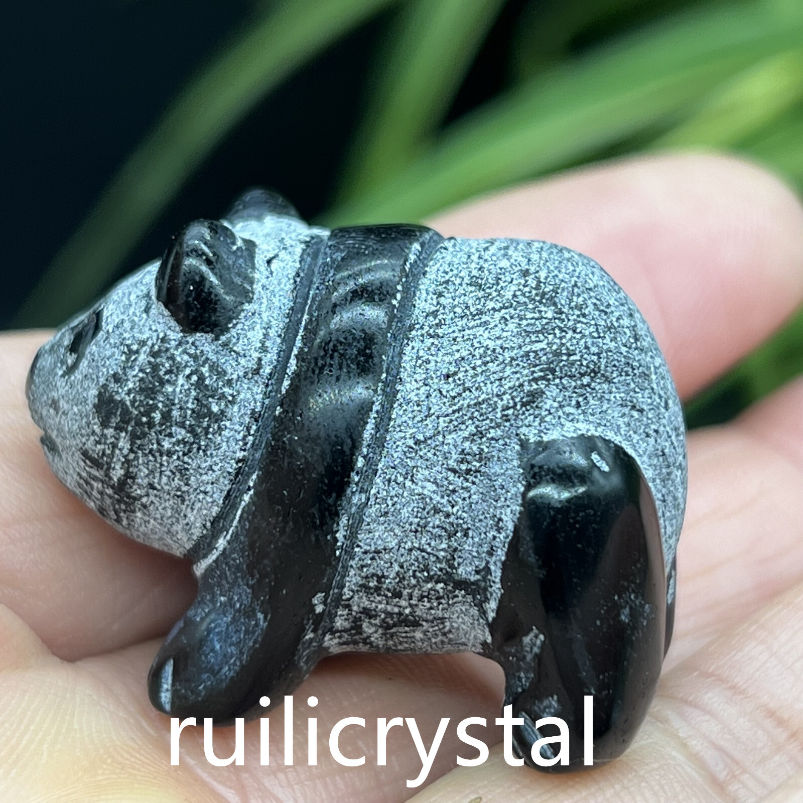 1pc Natural Obsidian Quartz Carved panda skull Crystal Healing 1.5inch