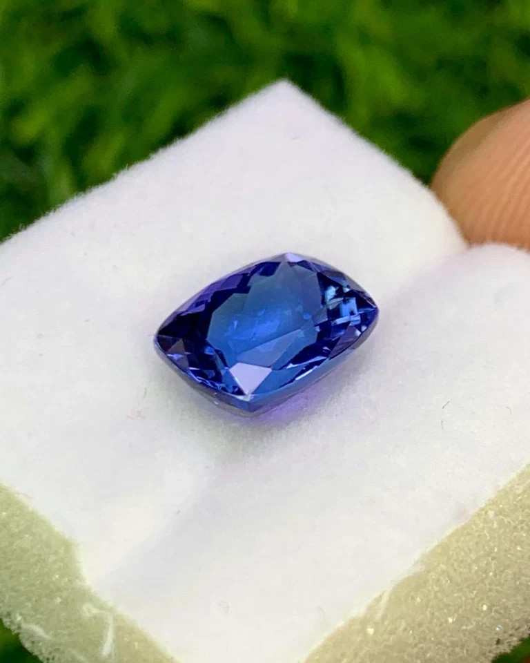 Certified Tanzania Tanzanite Flawless Blue 8.86 Ct+ Loose Cushion Cut Gemstone