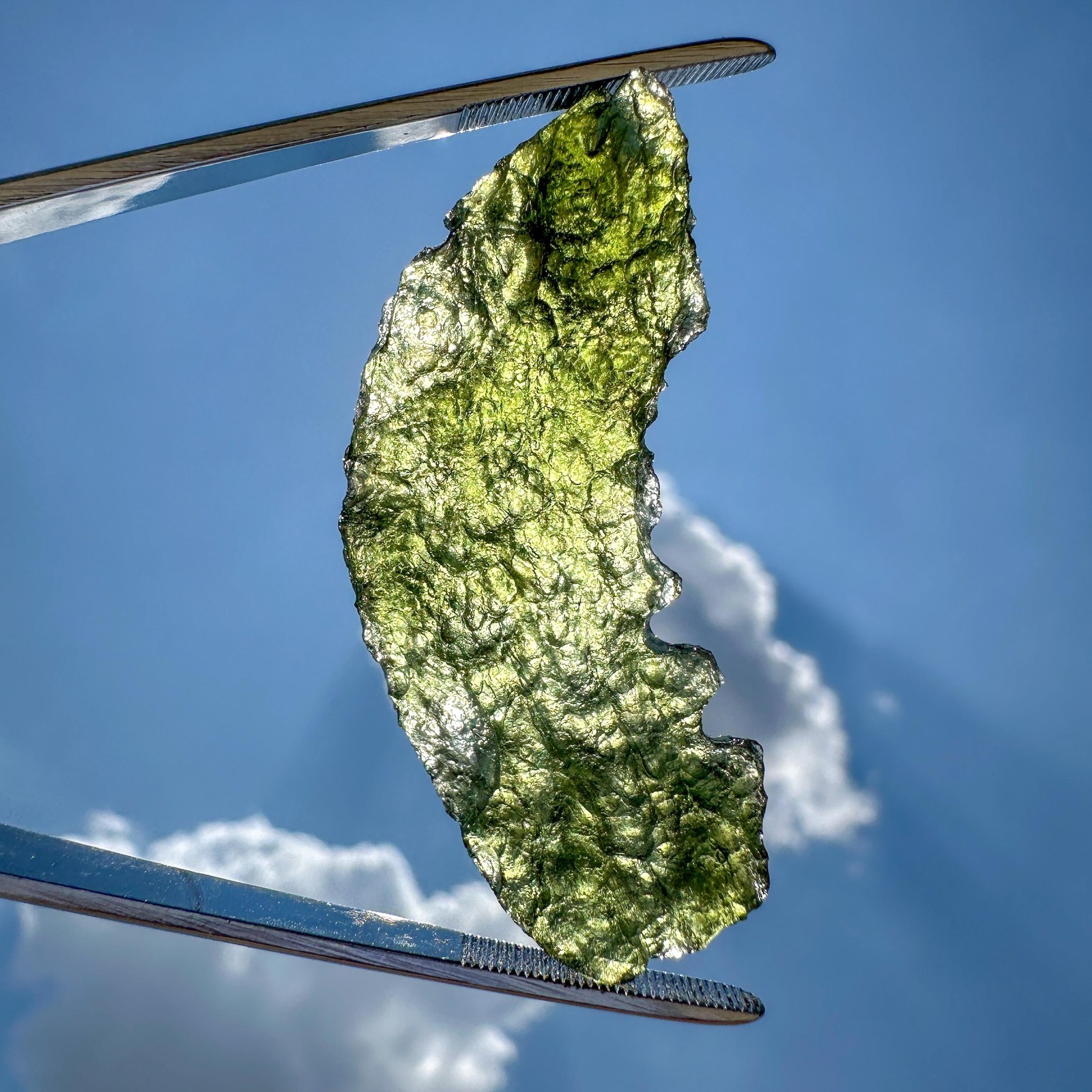 Raw Big Natural Moldavite / Rough Authentic Green Czech Republic Tektite