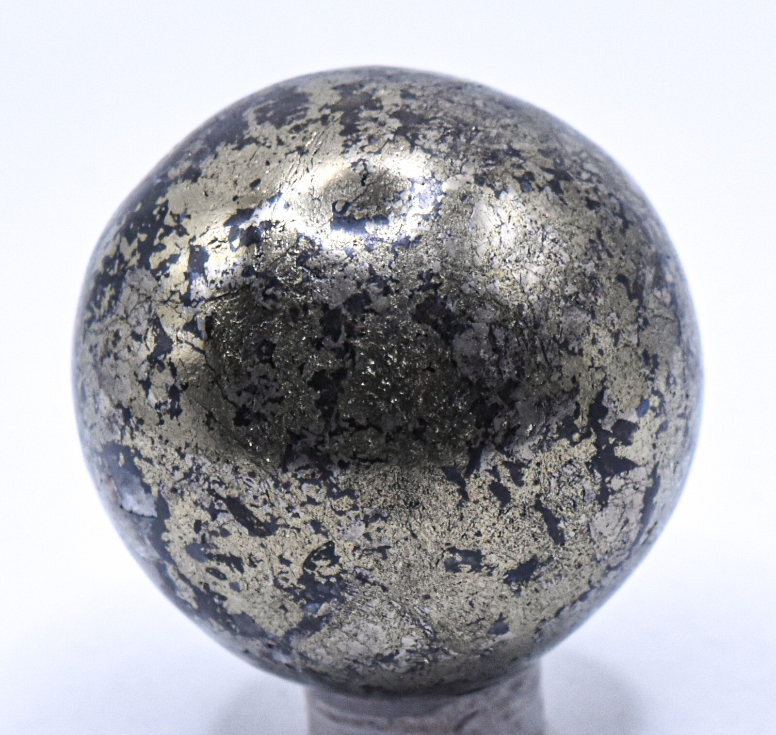 41mm Chalcopyrite w/ Pyrite Hematite Calcite Sphere Natural Mineral Ball – Peru