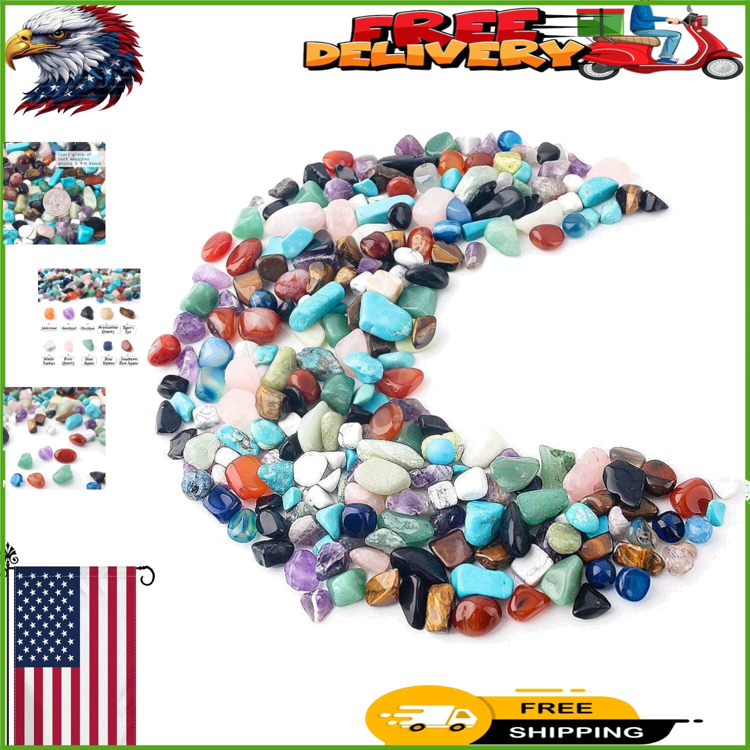 Polished Crystal Quartz Chips – Natural Irregular Stones for Fish Tanks & Decor