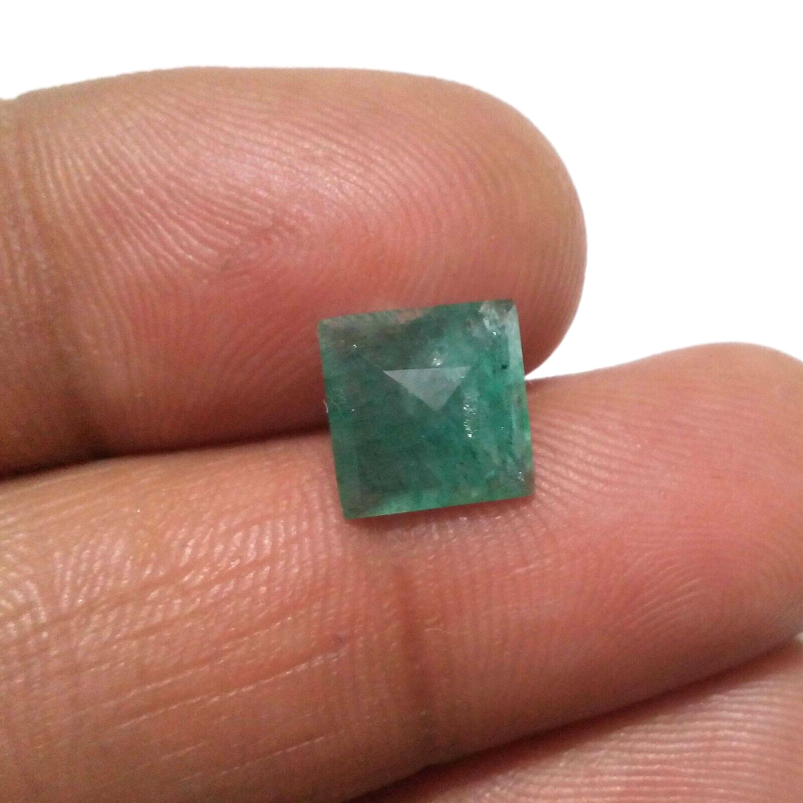 Attractive A+ Zambian Emerald Square Shape 3.30 Crt Green Faceted Loose Gemstone