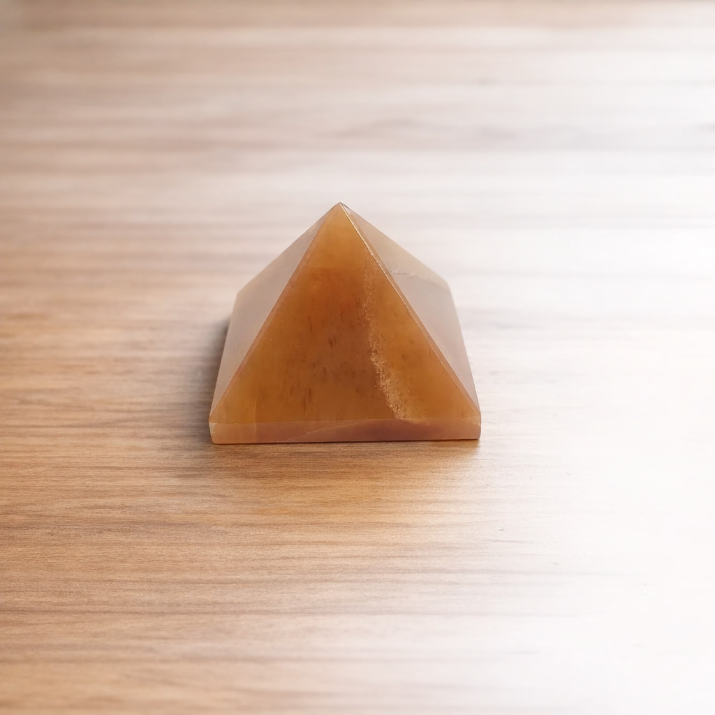 Natural Carnelian Pyramid Crystal Decor, Warm Toned Gemstone, Gift for Him Her