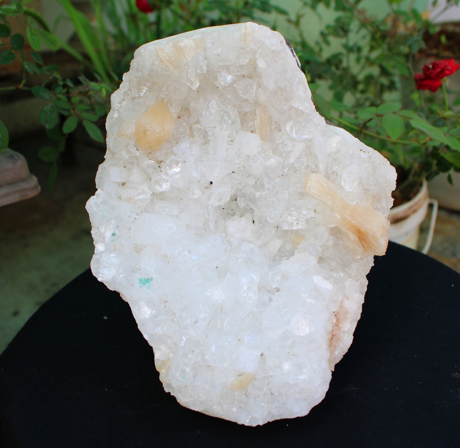 APOPHYLLITE CRYSTALS w/ STILBITE ON MATRIX MINERALS SPECIMEN