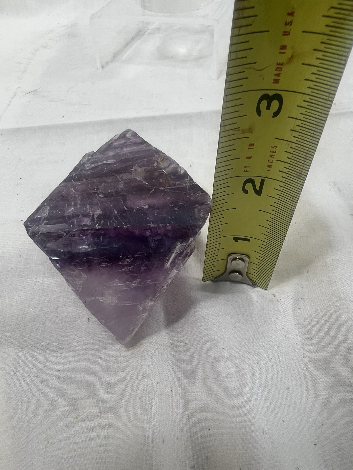 Natural Purple Fluorite Octahedron Quartz Crystal Point Healing – 282g RARE
