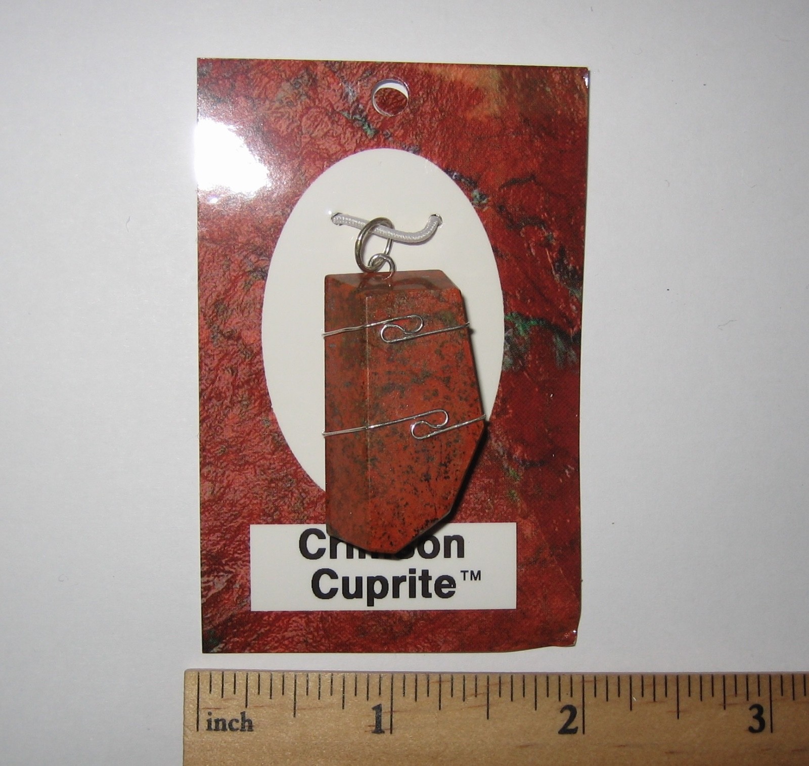 1.3″ POLISHED RARE CUPRITE STONE MINERAL STERLING SILVER WIRE WRAP PENDANT *1
