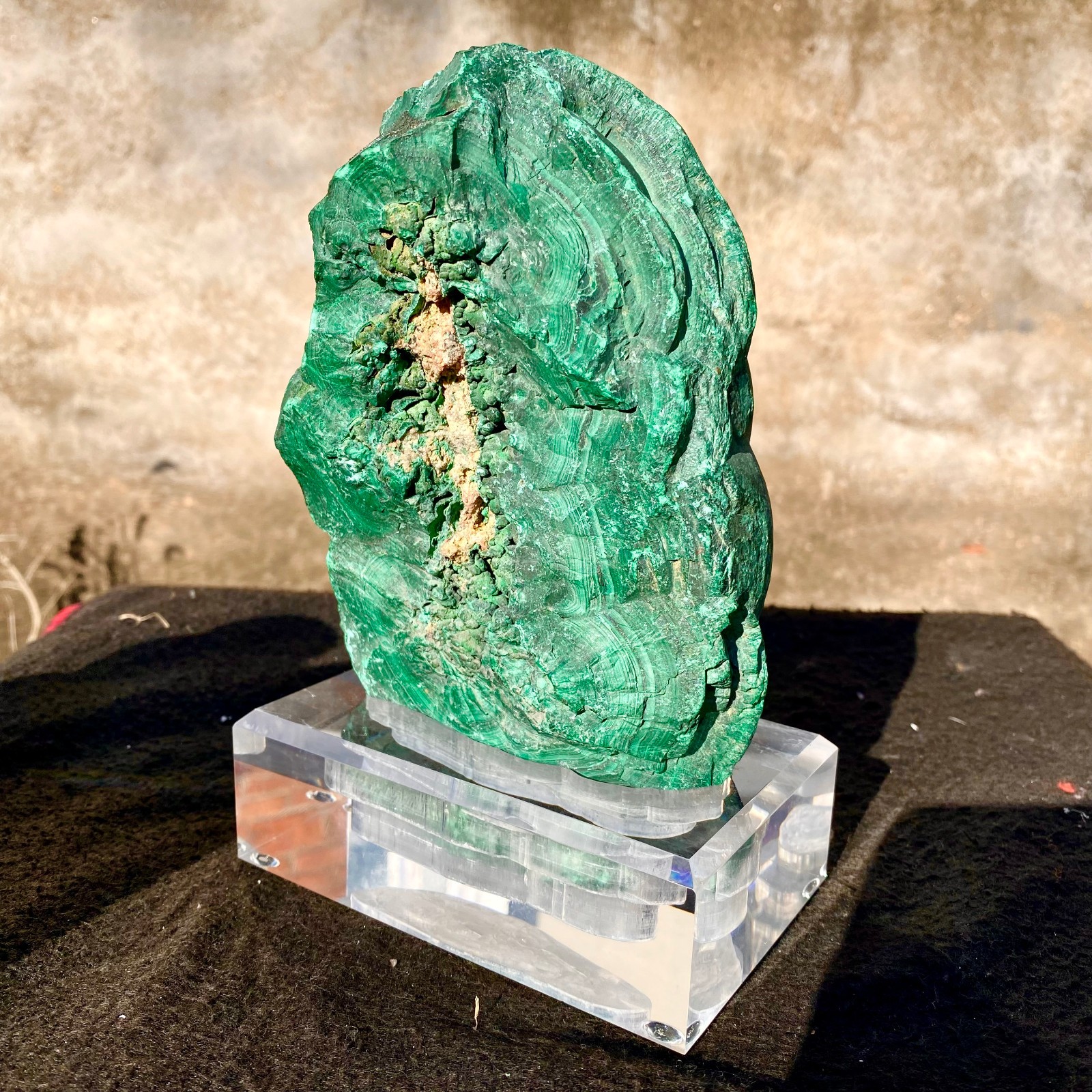 6.28LB Natural Green Malachite Crystal Flaky Pattern Ore Specimen Quartz Healing