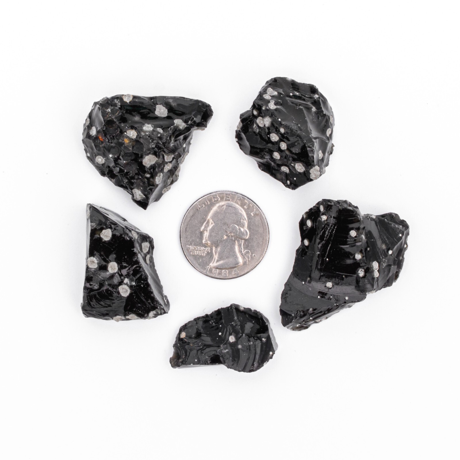 50g Snowflake Obsidian Gemstone Crystal 4-7 Raw Stones Bulk Gems Rough Wholesale