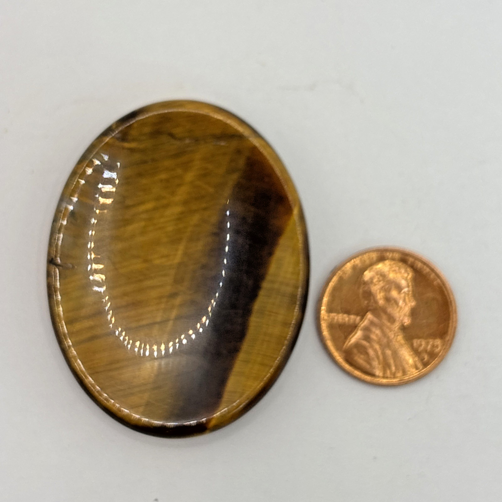Natural Crystal Calming Worry Stone: TIGER EYE (Crystal Healing Pocket Stone)