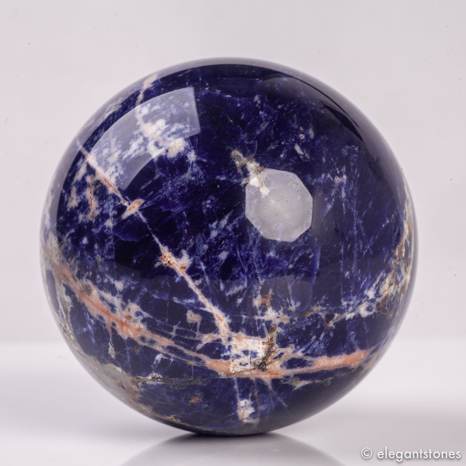 2.8″ 1.03lbs Deep Blue Sodalite Sphere Large Crystal Ball Denim Blue Healing