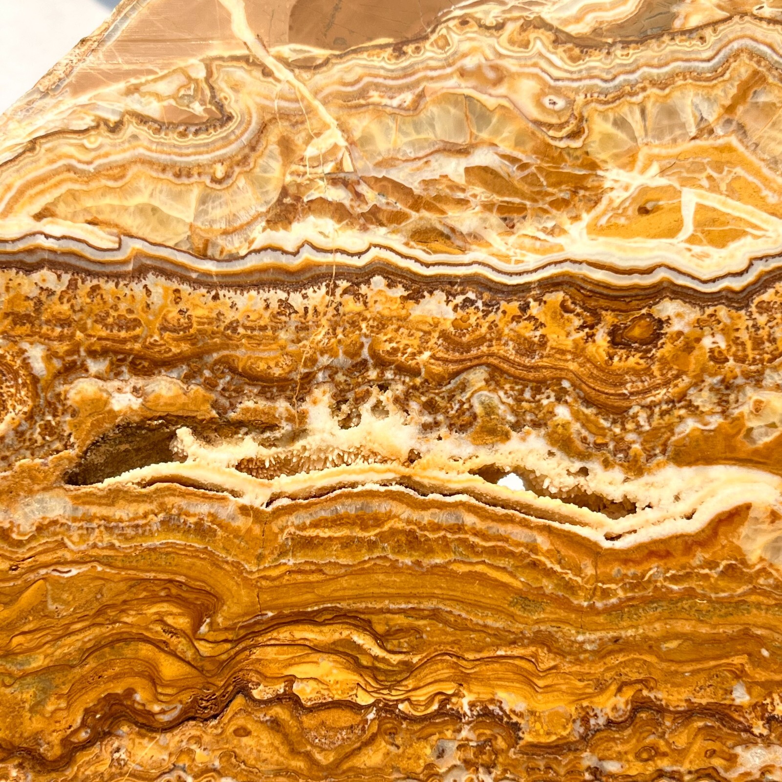 2130g Natural polychrome Banding Calcite Polished Slab Crystal Reiki Healing