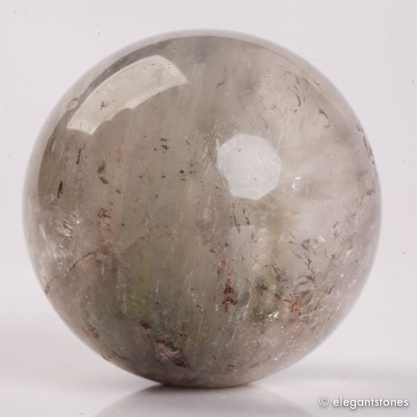 57g34mm Natural Garden/Phantom/Ghost/Lodolite Quartz Crystal Sphere Healing Ball