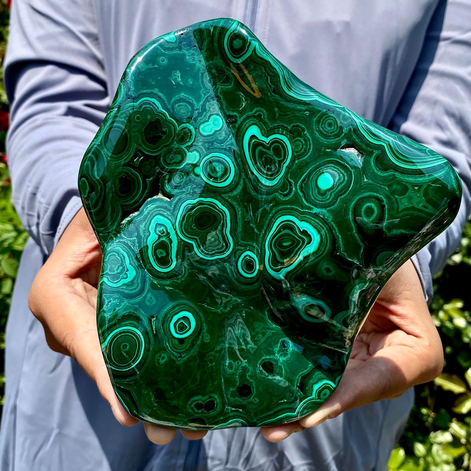 1.9LB Natural glossy Malachite transparent cluster rough mineral sample