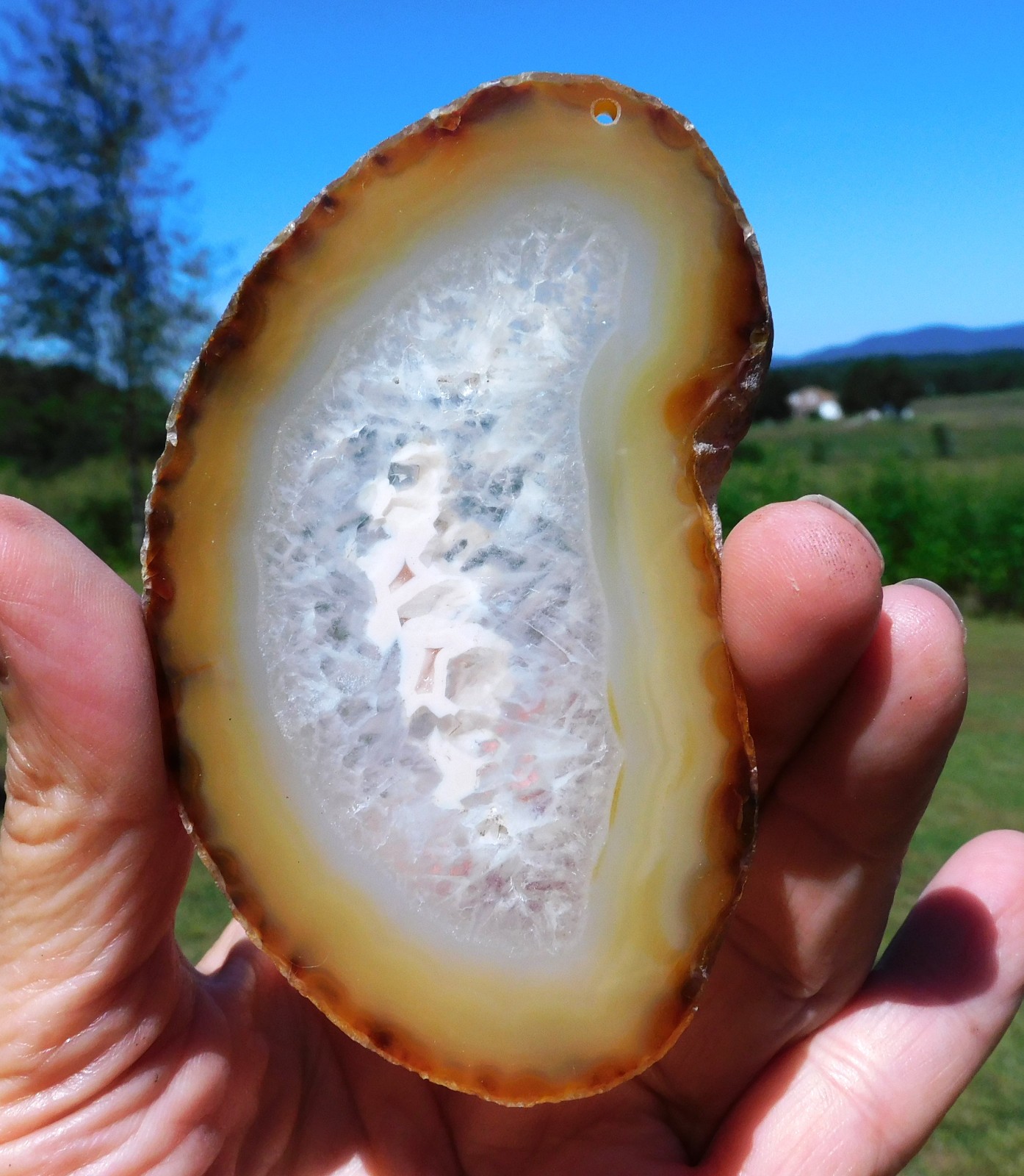 Beautiful Natural Mexican Agate For Hanging Polished Specimen