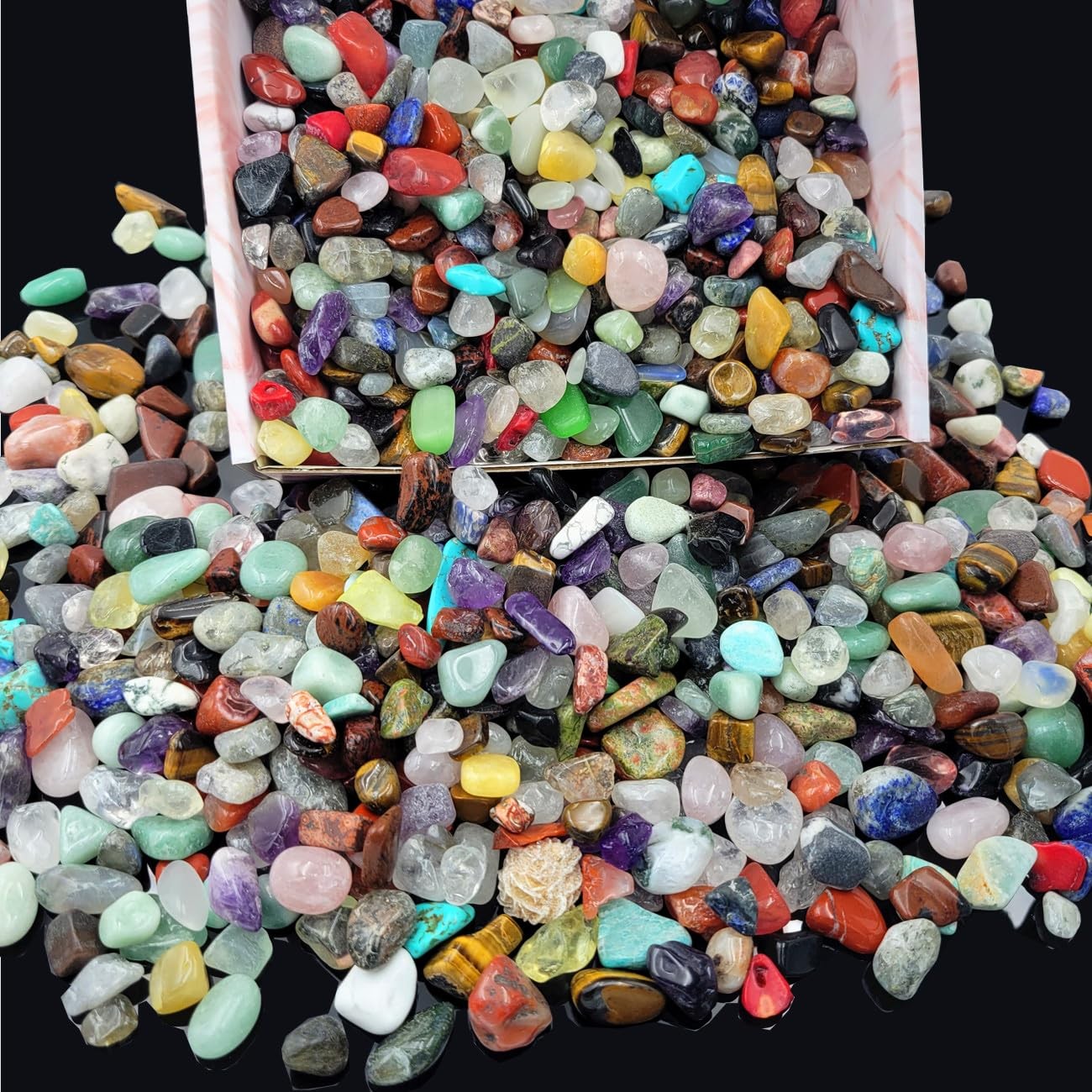 800Pcs+ 3lb Gemstones and Crystals Set,30Kinds+ Bulk Rocks and Minerals Scien…