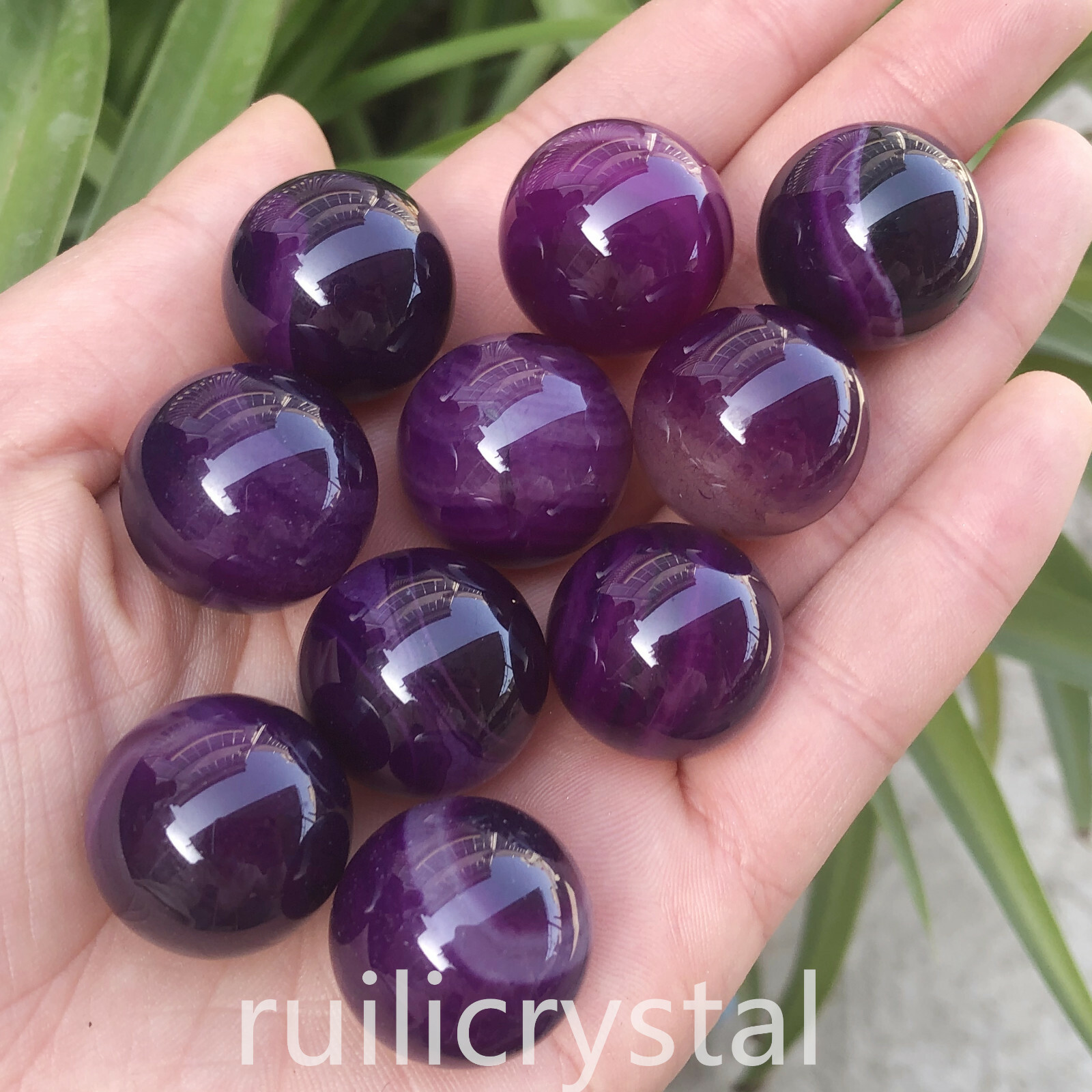 7pcs Natural Purple agate Quartz Sphere Crystal Ball Reiki Healing 20mm