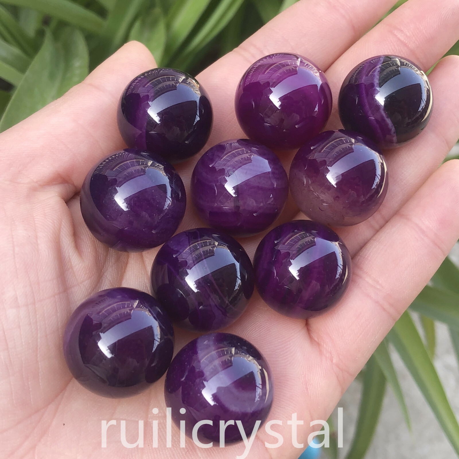 7pcs Natural Purple agate Quartz Sphere Crystal Ball Reiki Healing 20mm