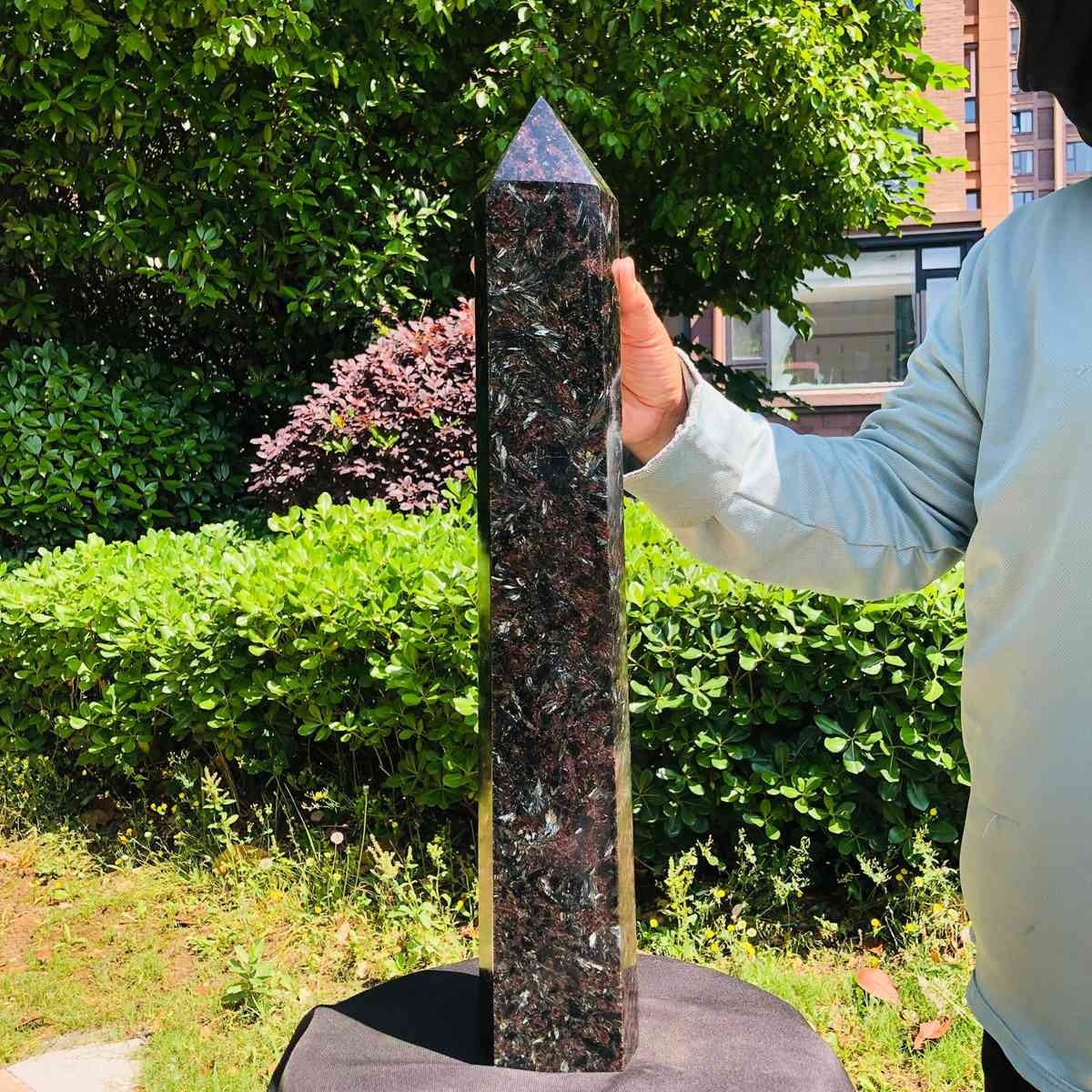 16.98LB Natural Fireworks Stone Obelisk Quartz Tower Crystal Wand Point Healing