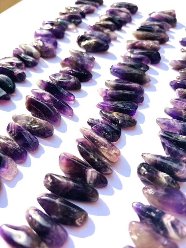 100pcs Bulk Amethyst Deep Purple Gemstone Point Best Gem Quality Polished Pieces