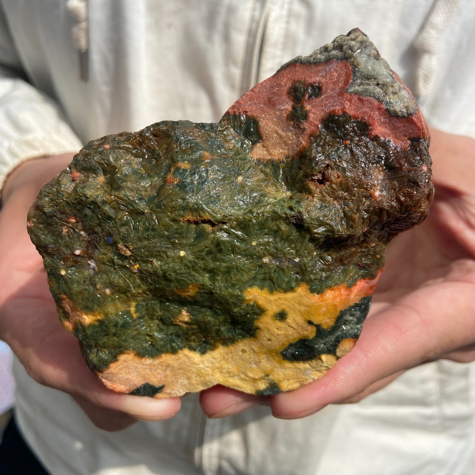 1.3LB Rare Natural Raw Ocean Jasper Rough Quartz Crystal Mineral SpecimeM