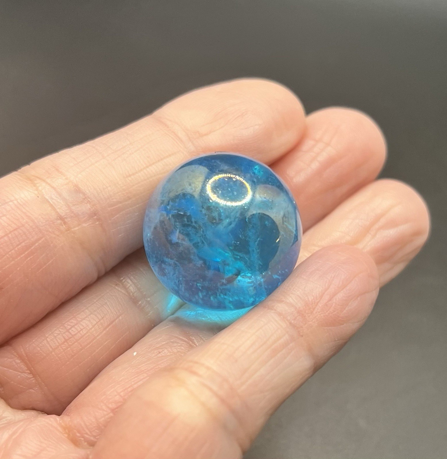 Aqua Aura Genuine Quartz Mini Sphere 2pcs 32.7g Total 23mm