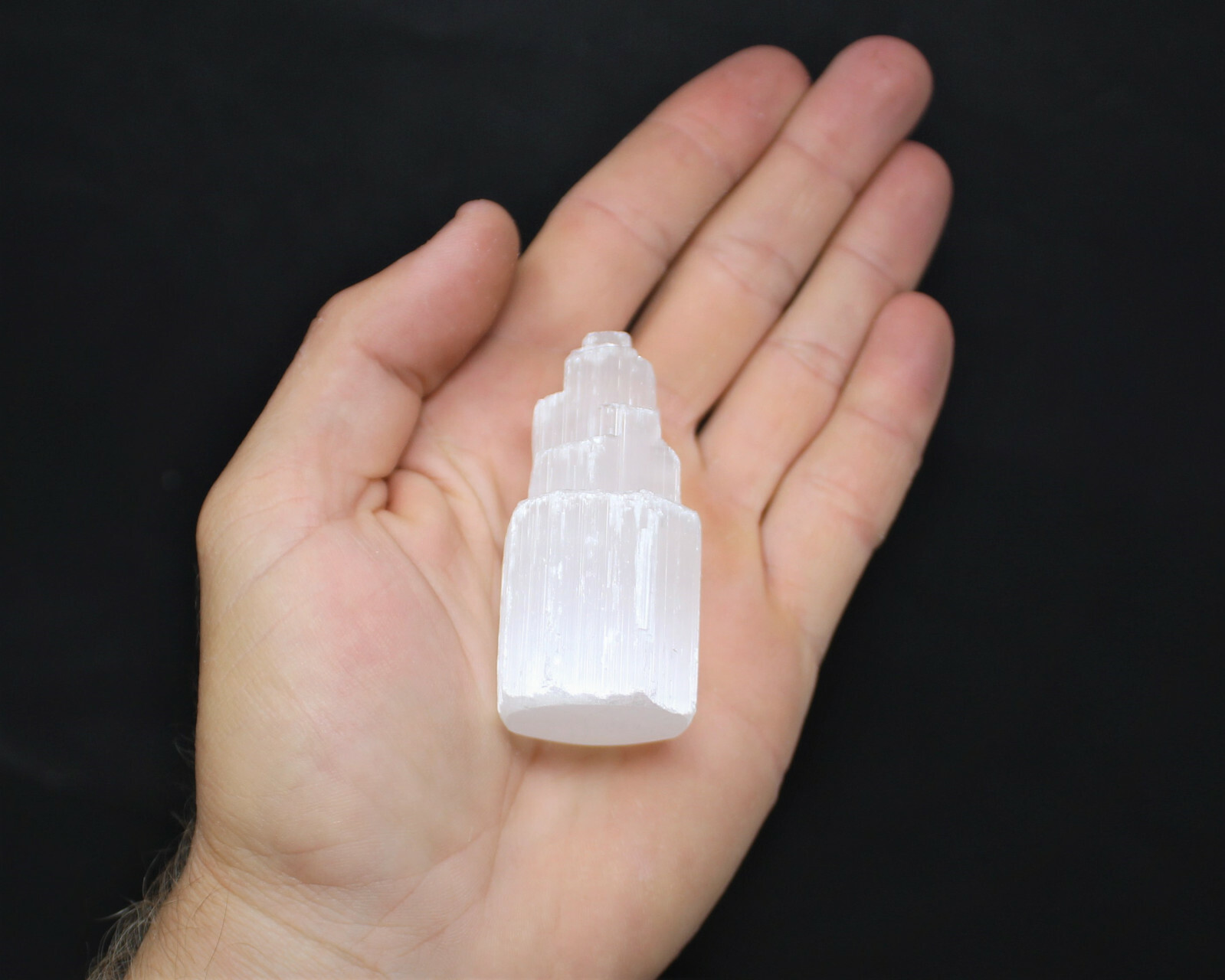 1 Selenite Tower & 1 Extra Grade Black Tourmaline Home Protection Kit Reiki