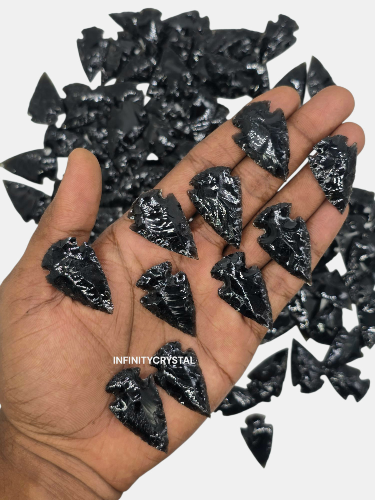 Bulk Obsidian Arrowhead 1–1.5” Natural Volcanic Stone Points Boho Jewelry Making
