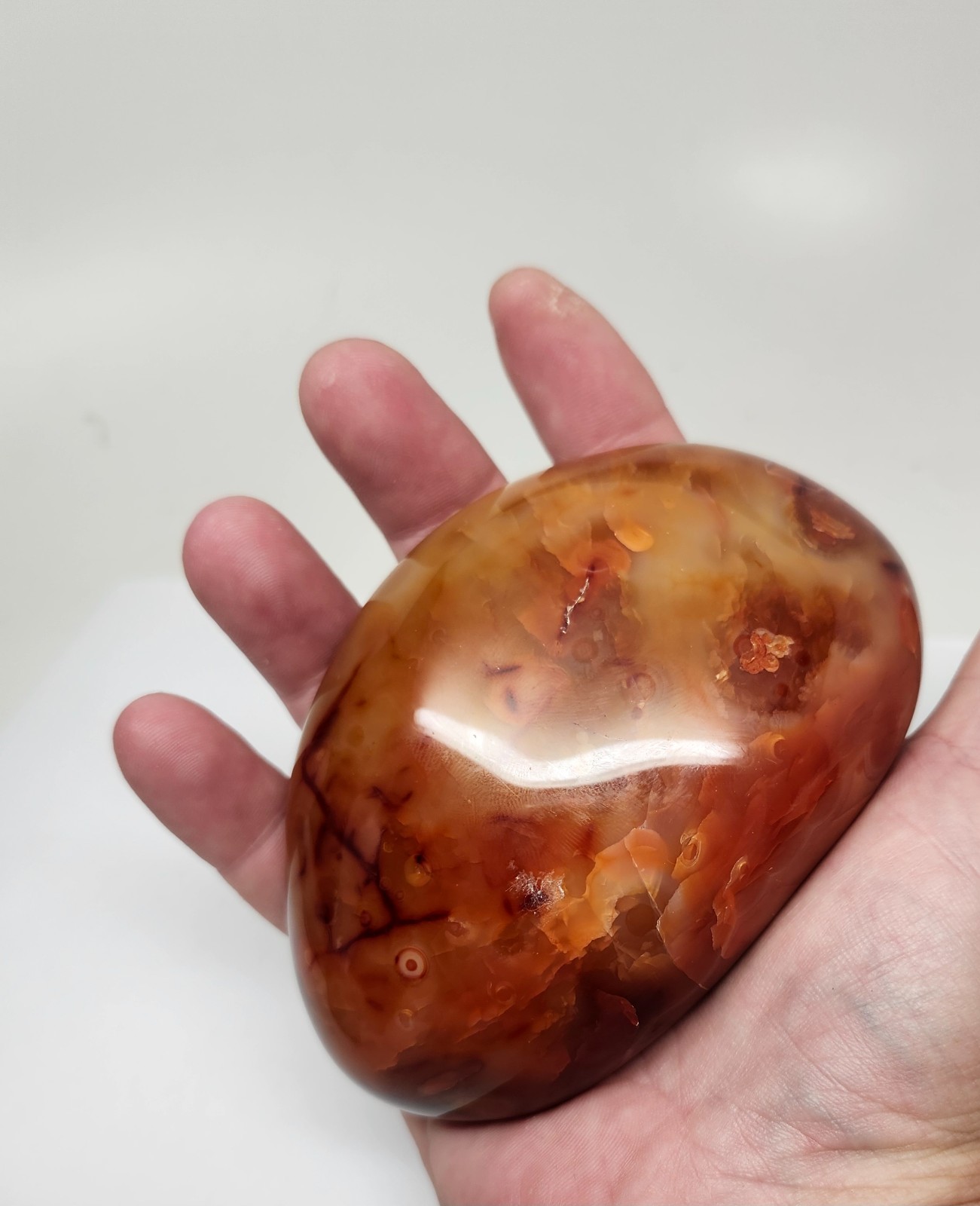 523g Carnelian Agate crystal specimen orange chalcedony chalcedony red iron