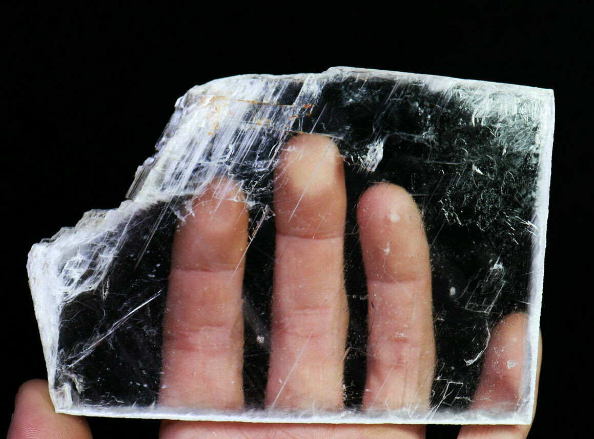 219g Natural Clear Selenite Slab Healing Quartz Crystal Reiki Gypsum Specimen