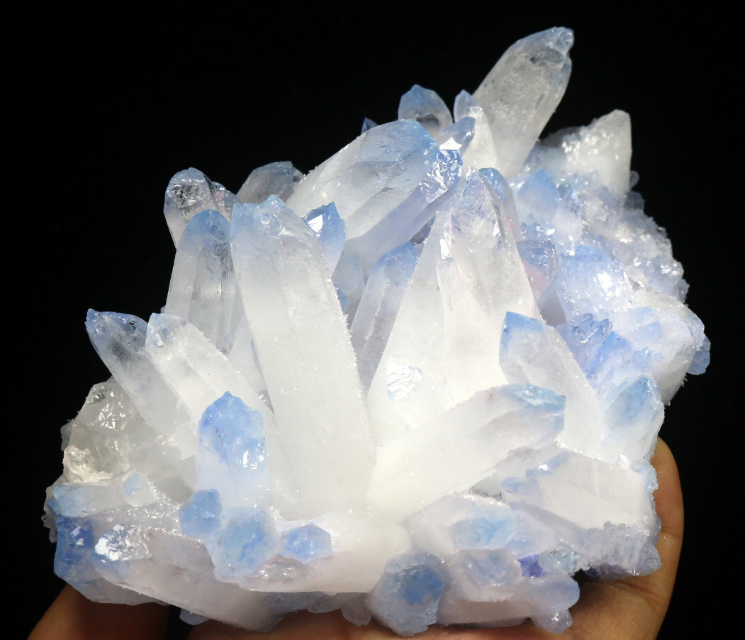 1.9lb Rare Beatiful Blue Tibetan Ghost phantom Quartz Crystal Cluster Specimen