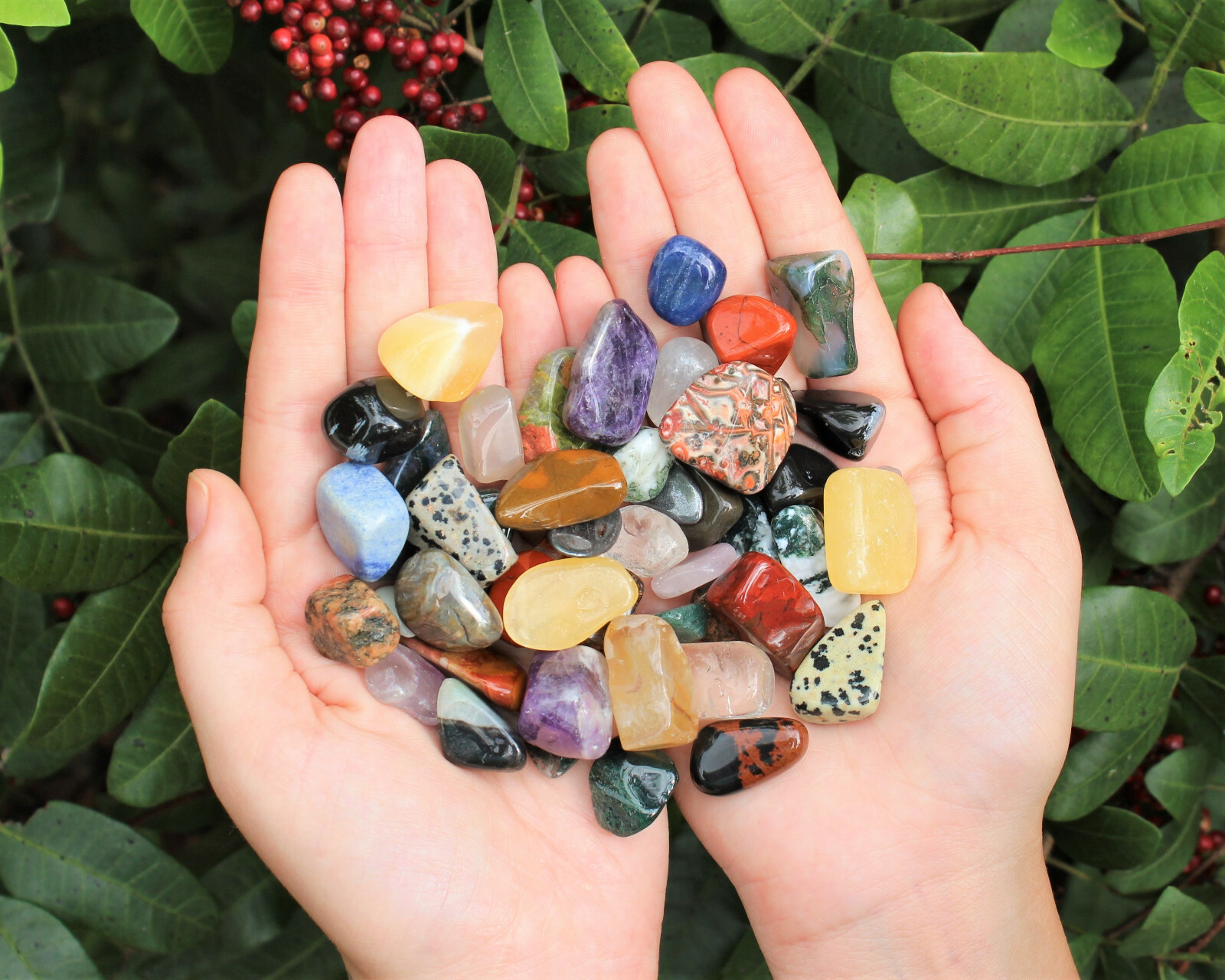 Assorted Mixed Tumbled Stones 1000 Carat Wholesale Bulk Lot SMALL