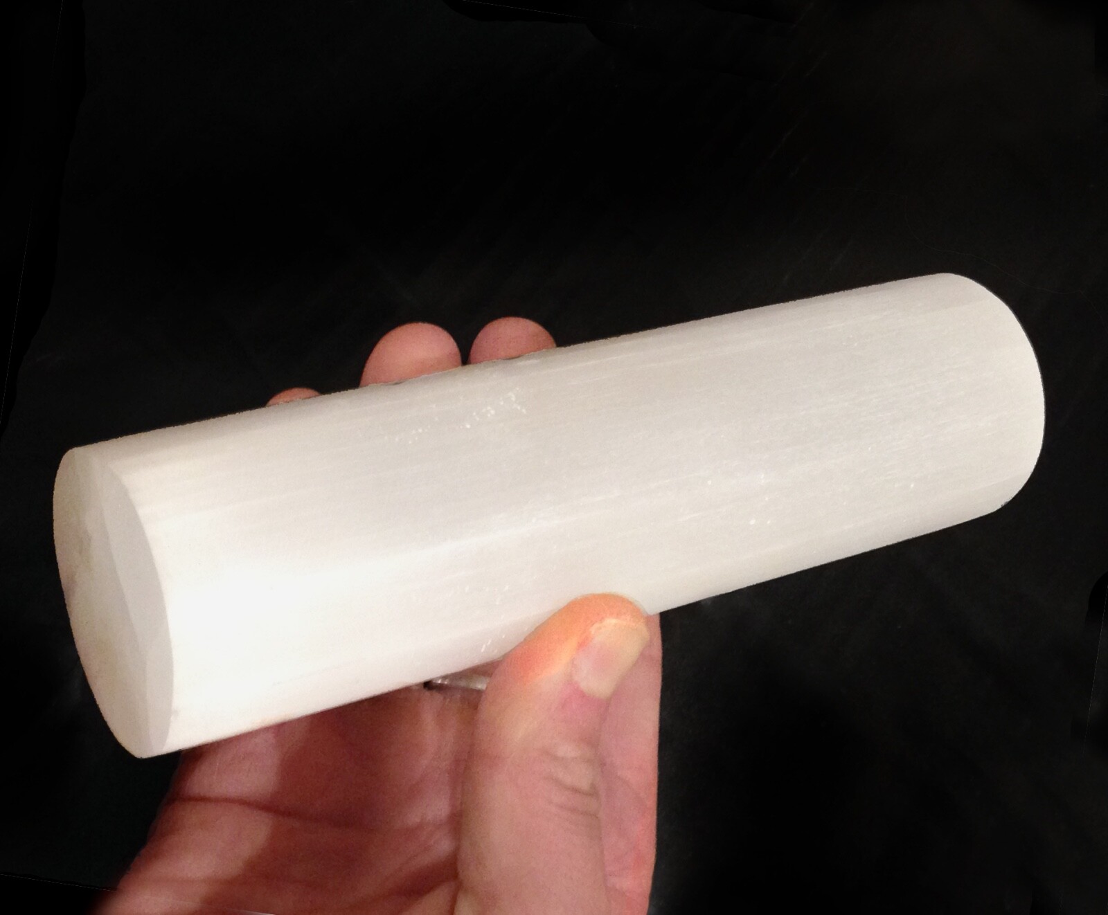 XL Selenite Tower Polished 6 ” Cylinder Selenite Harmonizer Crystal Column