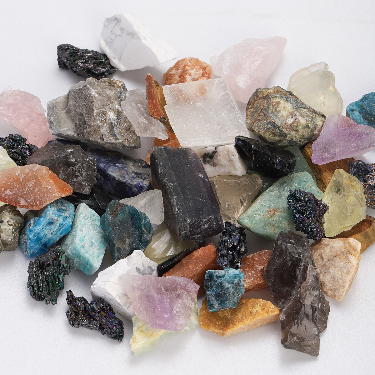 1/2 Lb Lot Natural Crystals Mineral Specimens Mixed Gemstones