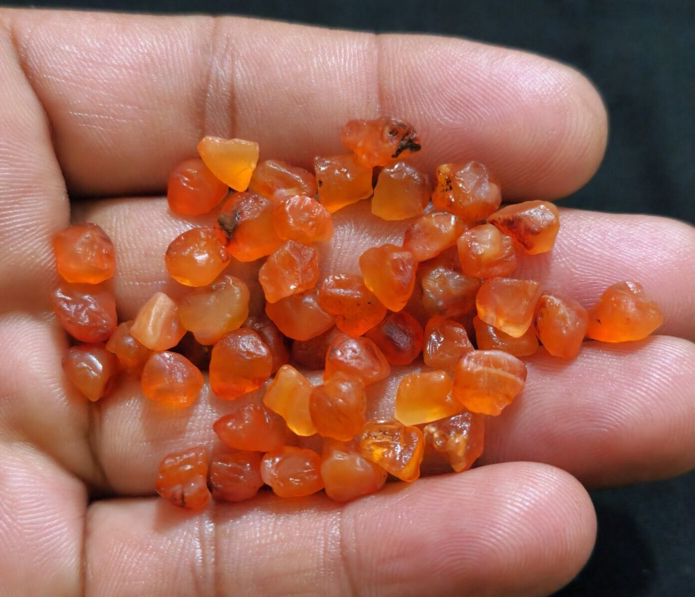 Unique A+ Orange Carnelian Raw 48 Pcs Lot Size 6-7 MM Carnelian Gemstone Jewelry