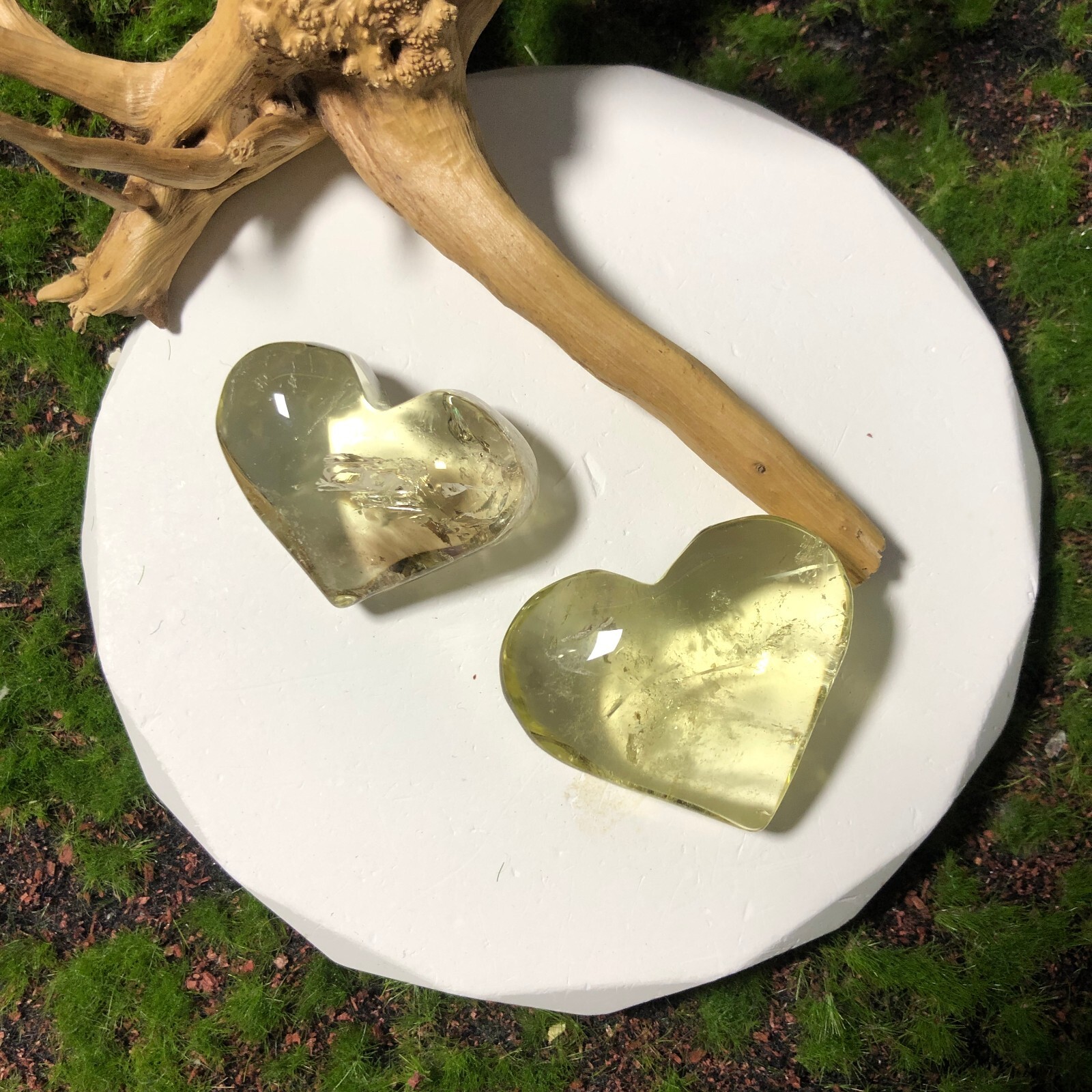 2x Clear Citrine Heart Shape Crystal Quartz Energy Healing Chakras 58g 4cm