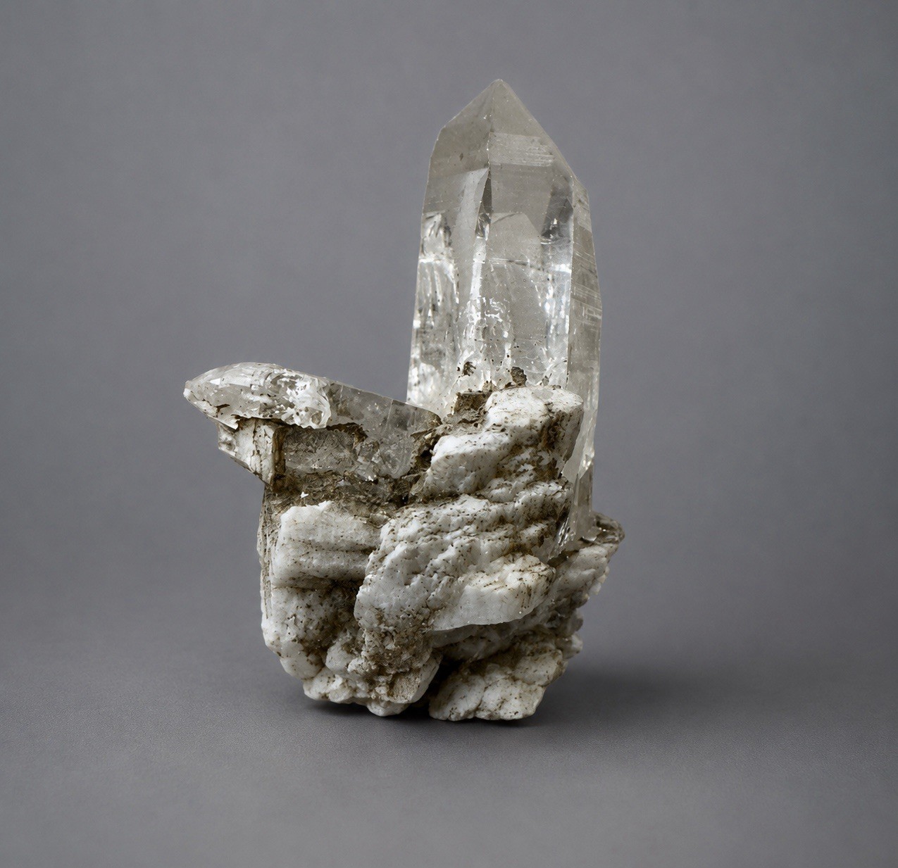 “Mountain Sentinel” Hashupi Himalayan Akashic Quartz on Feldspar & Mica Crystal