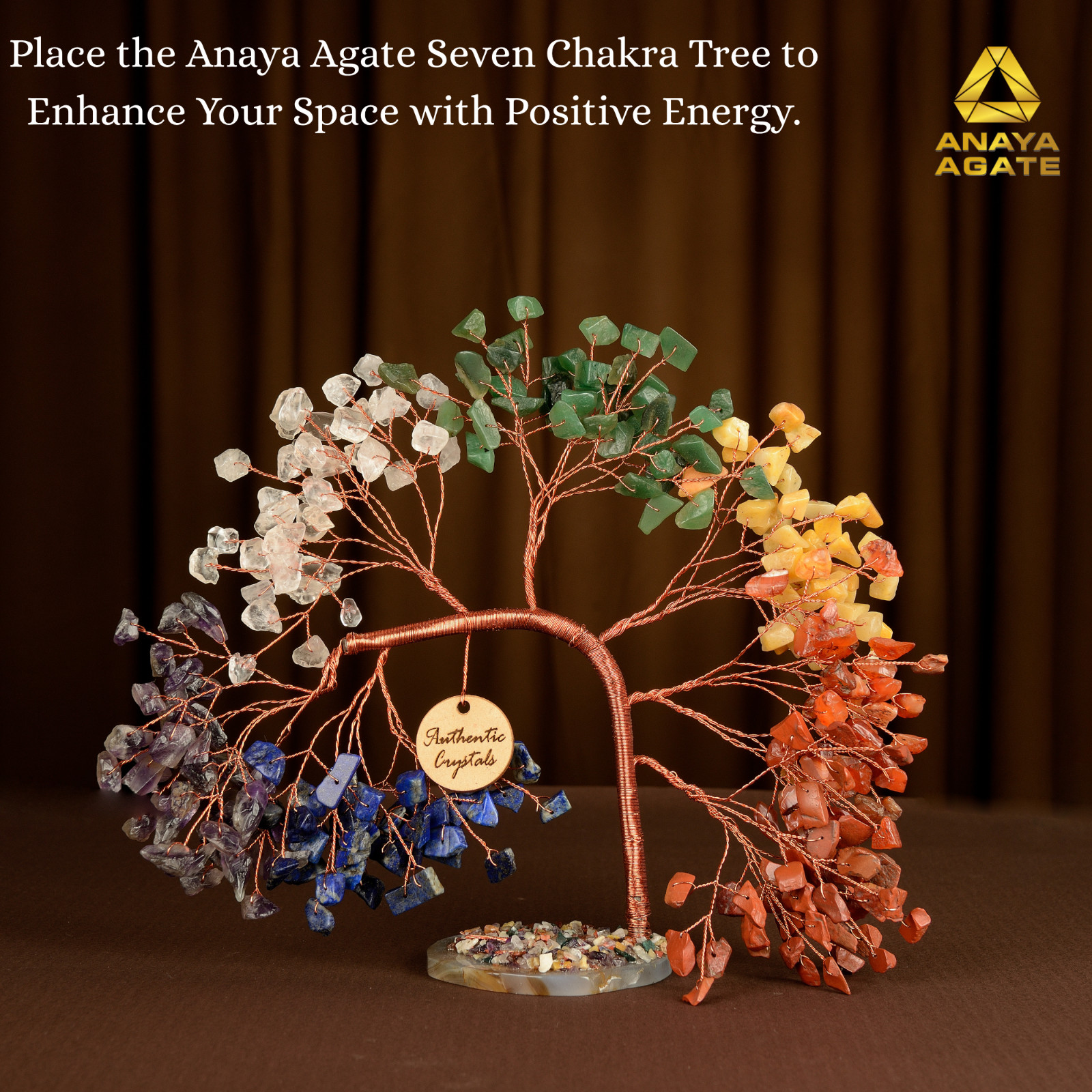 7 Chakra Crystal Tree of Life for Home Office Decor, Crystals and Healing Stones
