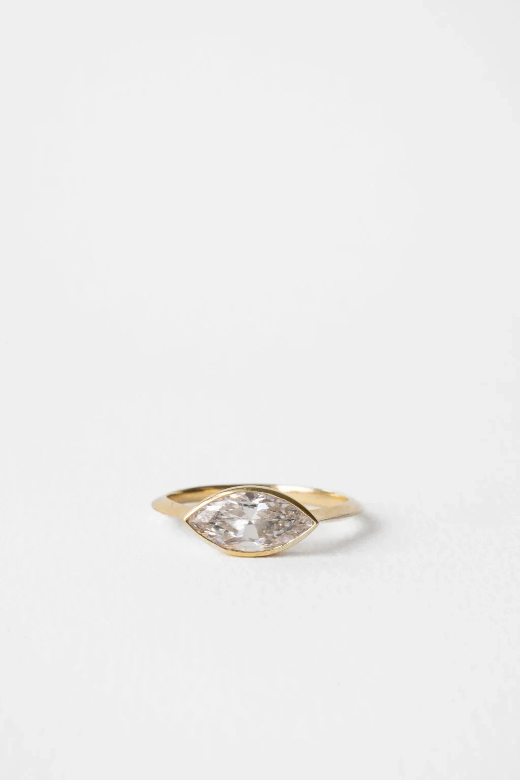 1.25 CT Marquise Moissanite Bezel Ring 925 Sterling Silver Engagement Ring