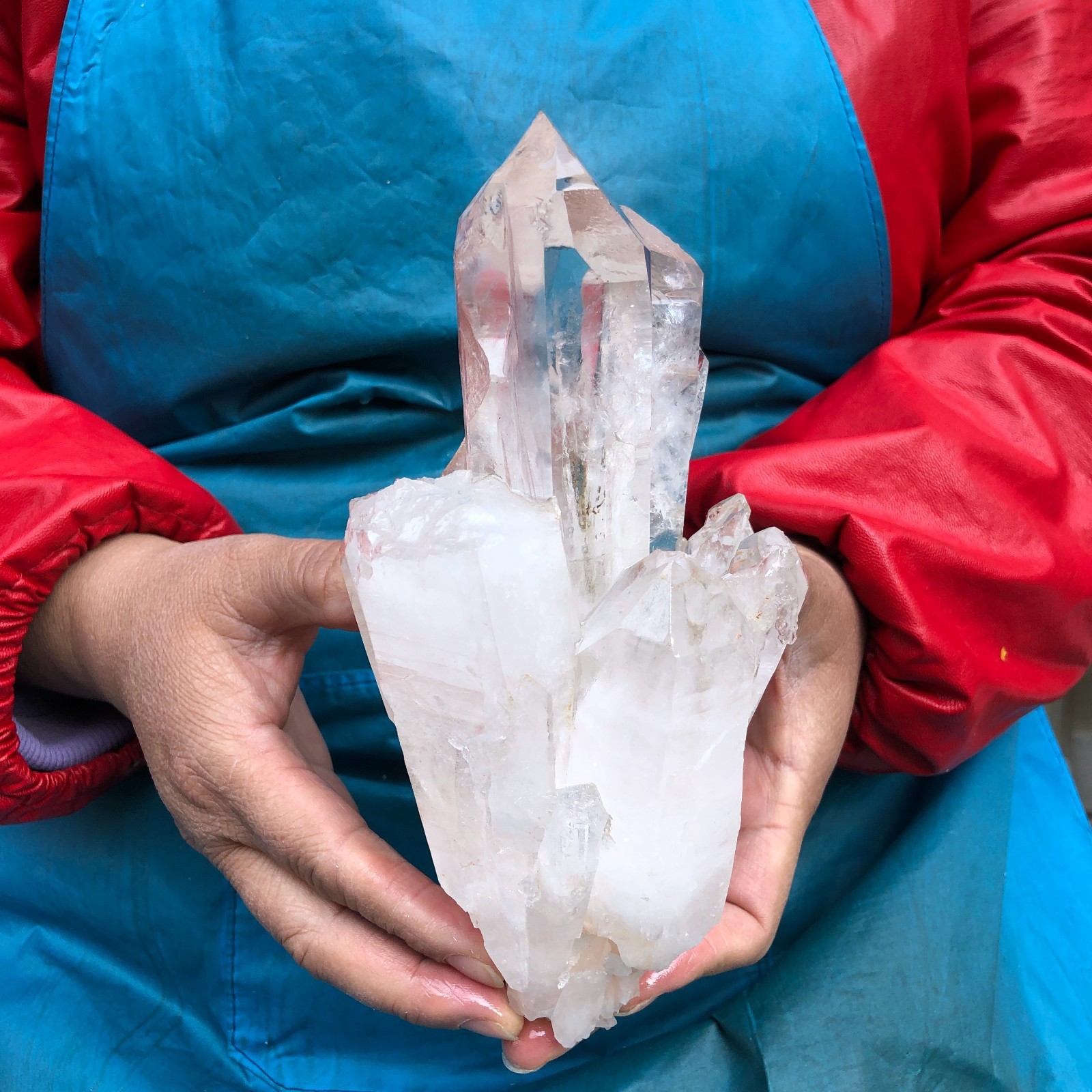 2 pieces 4.99LB Natural Transparent White Quartz Crystal Cluster Specimen 3519