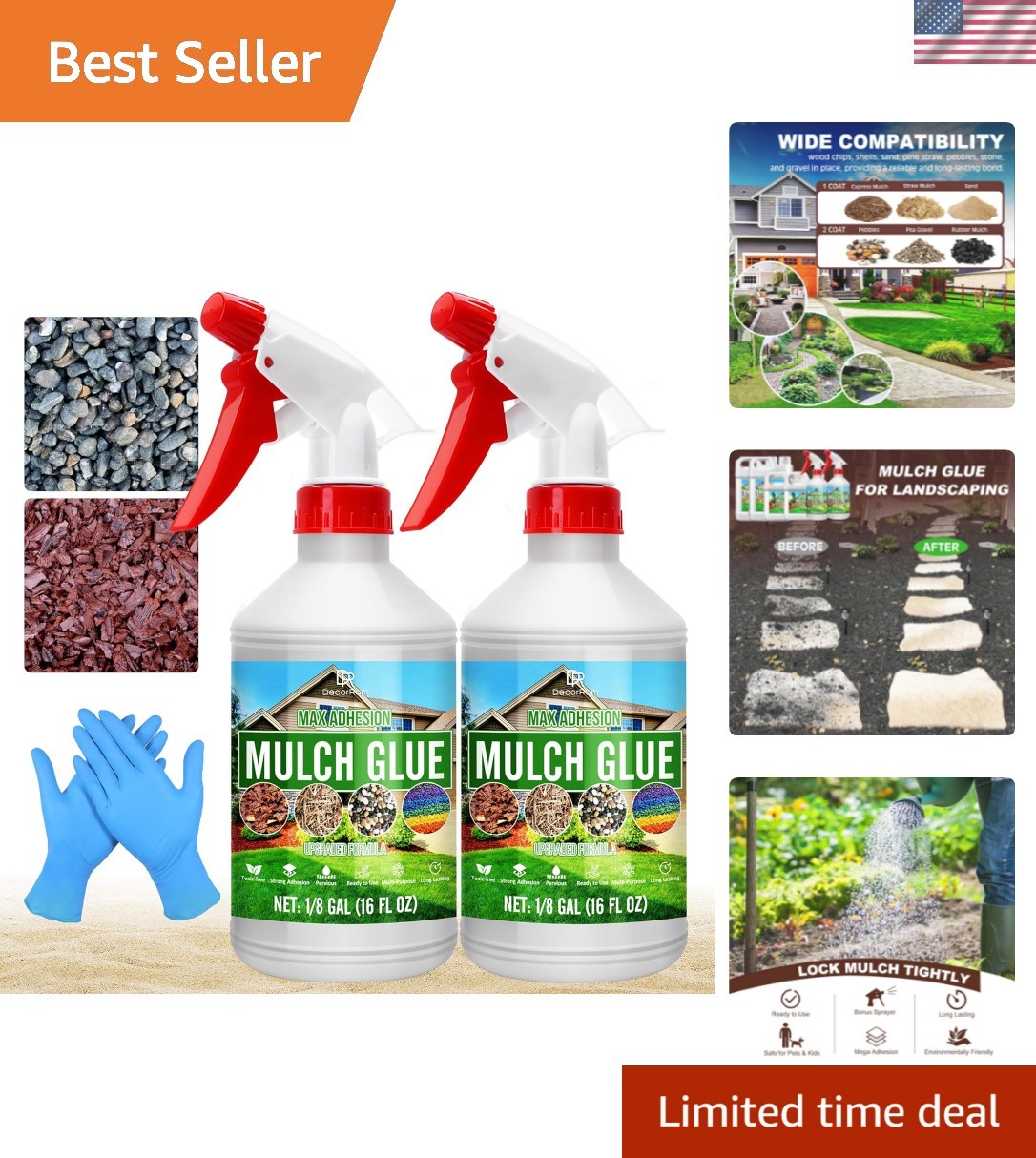 Durable 32oz Gravel Glue – Ultimate Mulch Binder for Easy Outdoor Maintenance