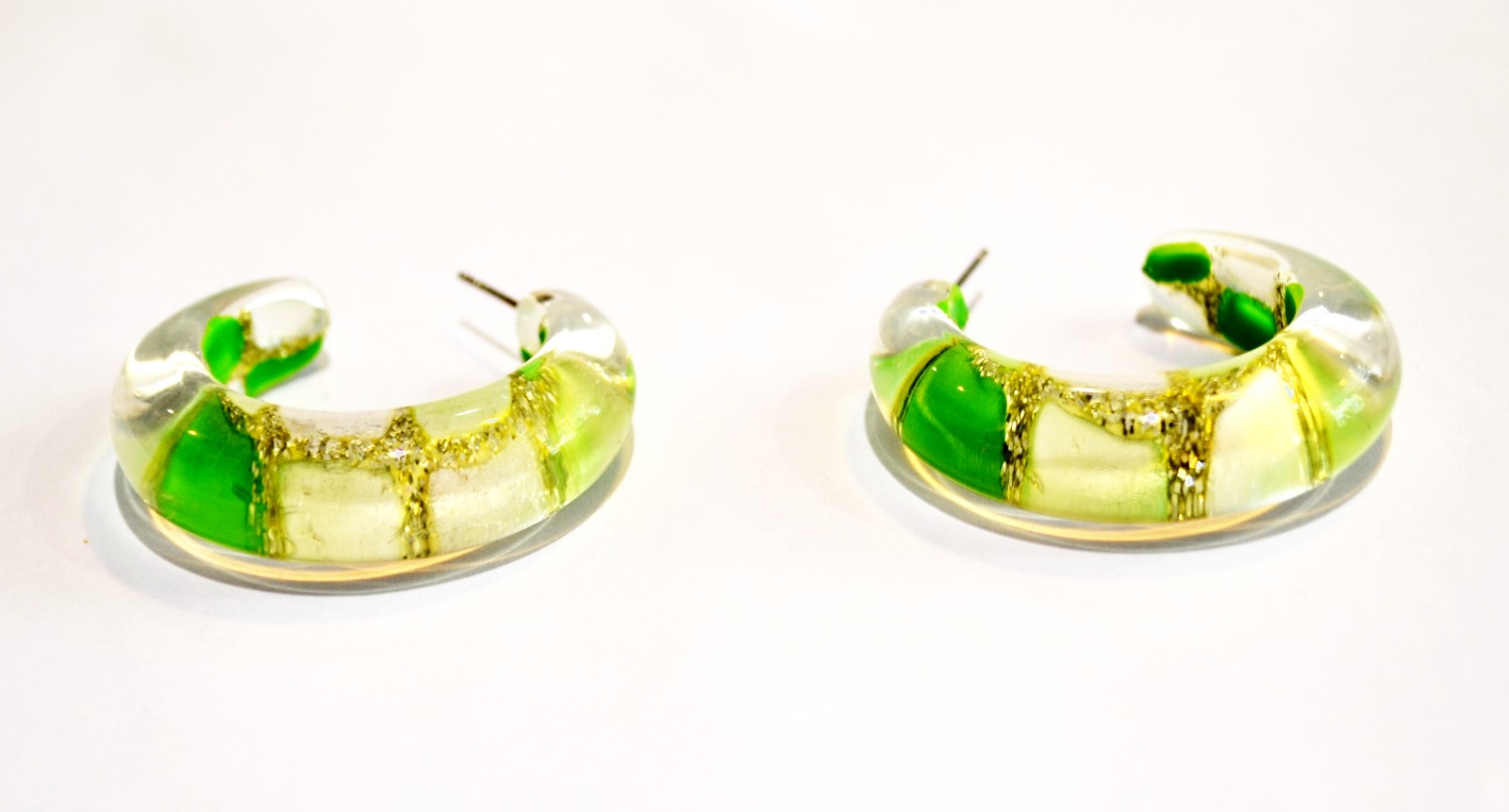 Green hoop earrings Jewelry