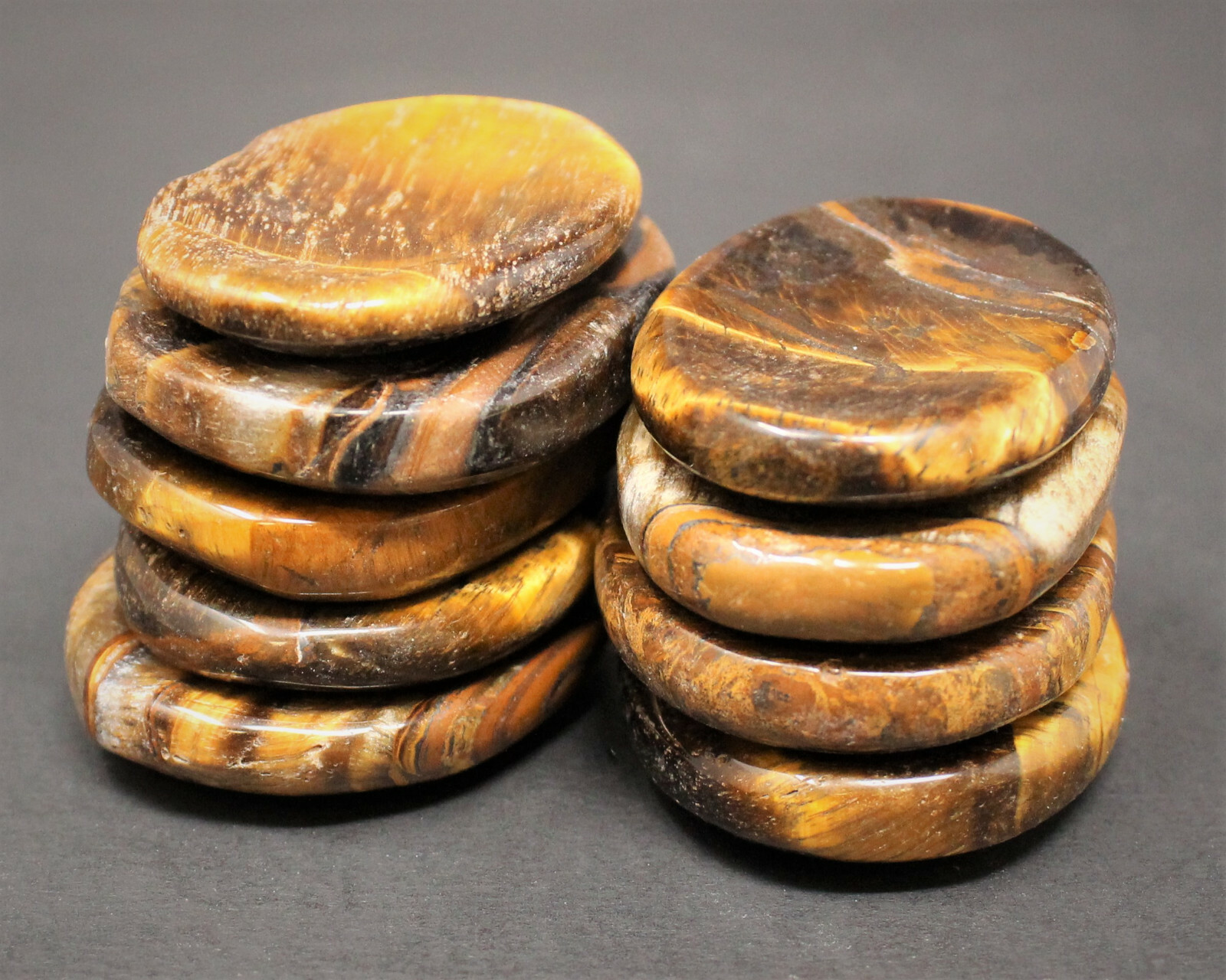 Gold Tiger Eye Worry Stone (Polished Gemstone, Gold Tiger Eye Pocket Palm Stone)