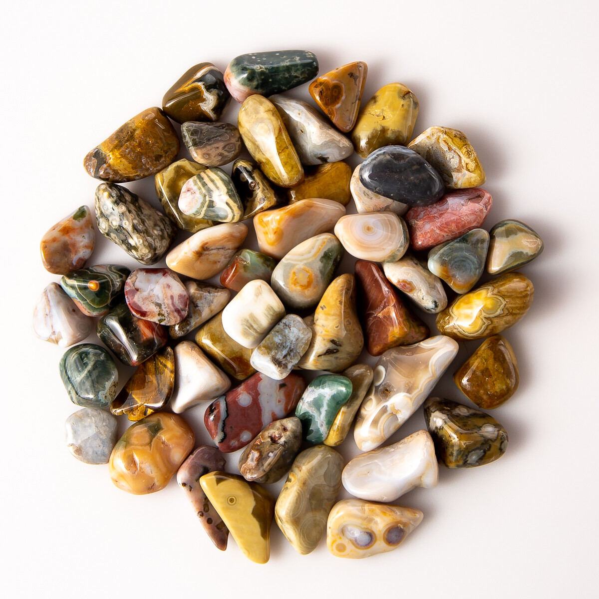 1/4 lb Tumbled Ocean Sea Japer Gemstone Crystals 35-55 Stones Gem Rock Specimens