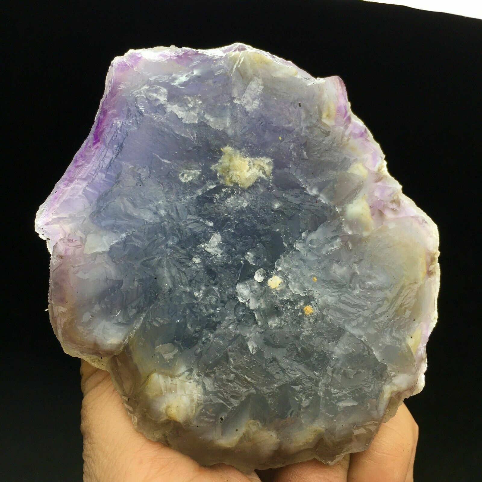 450g Transparent Light Purple Cubic Fluorite Crystal Cluster Mineral Specimen