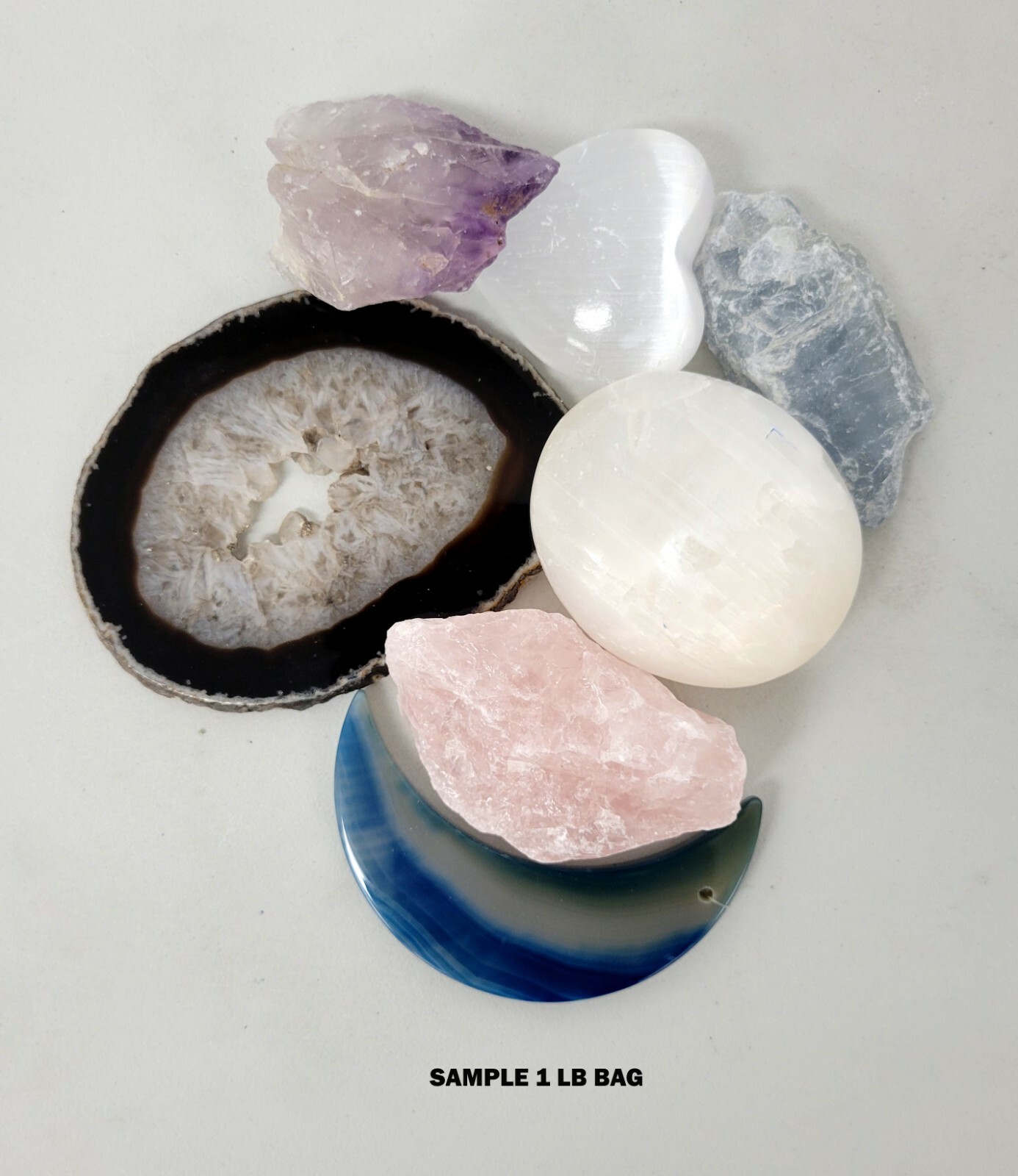 Random Crystals Lot, Assorted Mixed Gemstones, Bulk Rough & Tumbled Stones