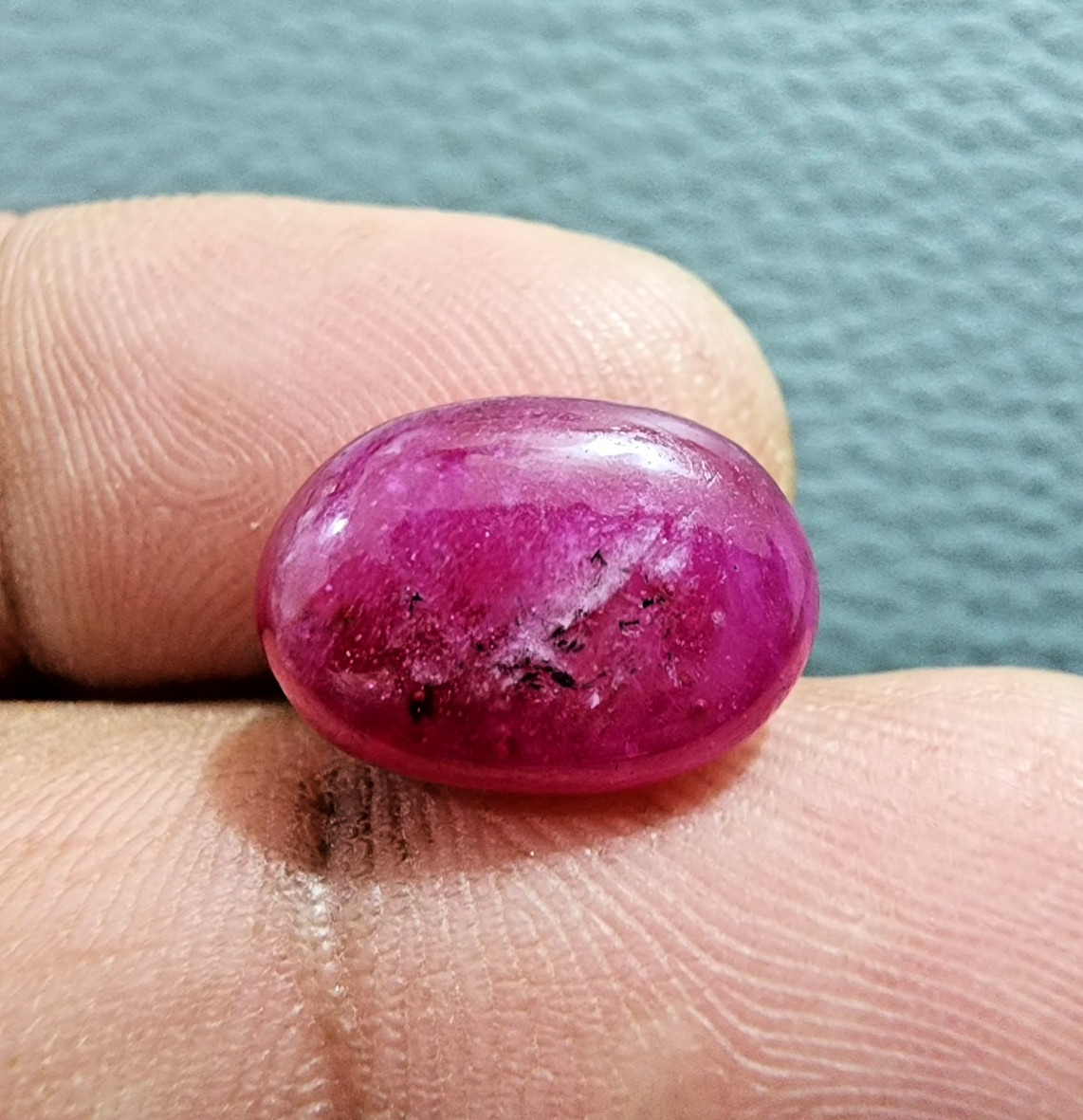 9.30 Crt Glowing Pink Ruby Heated Gemstone Cabochon Oval Shape Jewelry For Ring